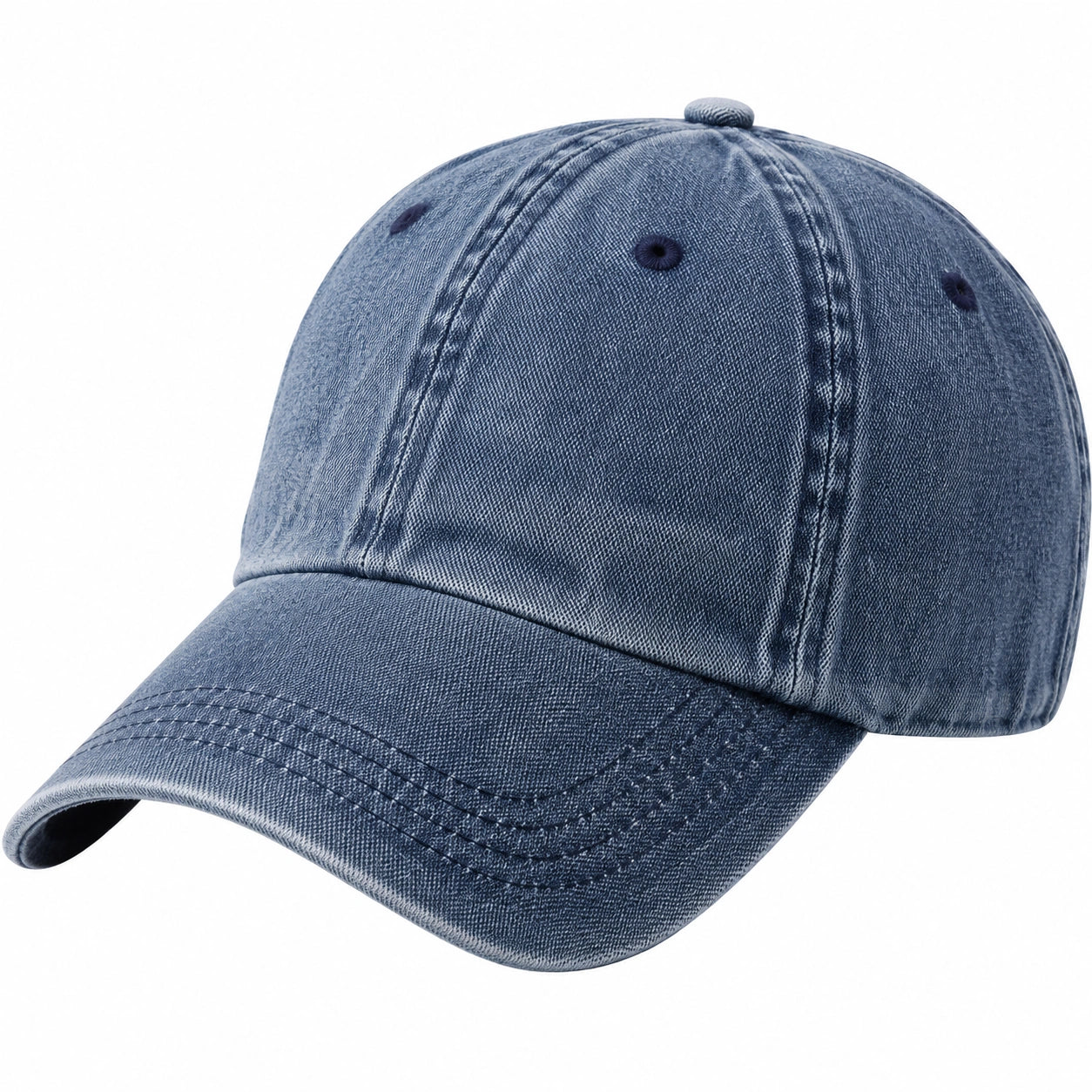 Baseballkappe Einheitsgröße aus Denim Blau mit gebogenem Schirm für Alltag