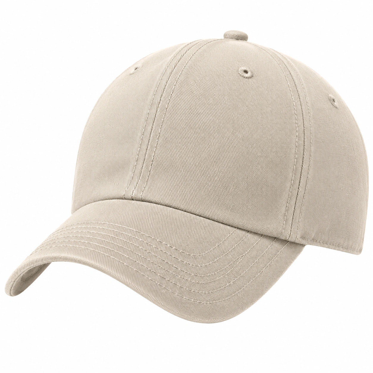 Baseballkappe Einheitsgröße aus Baumwolltwill Beige mit gebogenem Schirm für Alltag