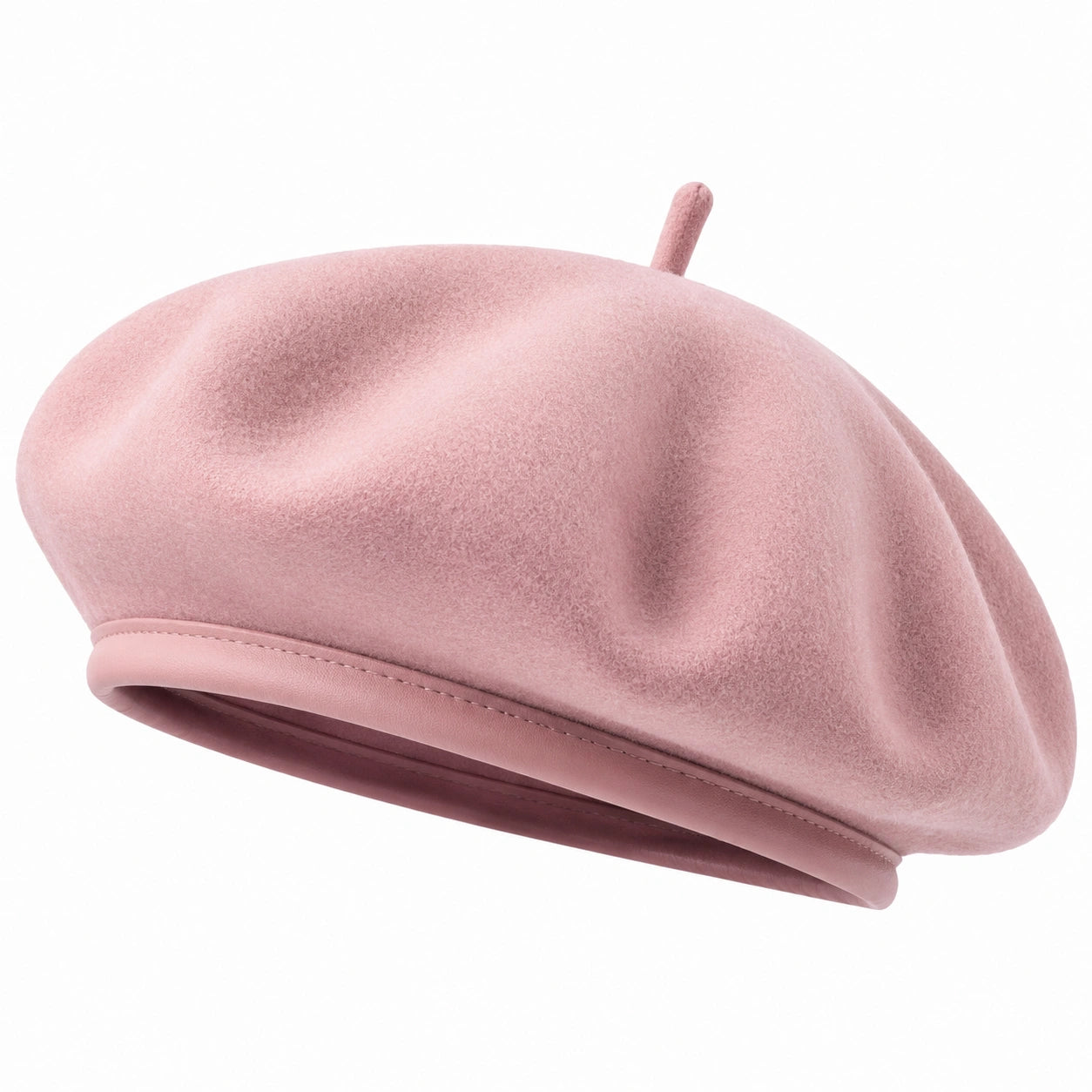Baskenmütze Einheitsgröße Rosa mit samtartiger Textiloberfläche für den Alltag