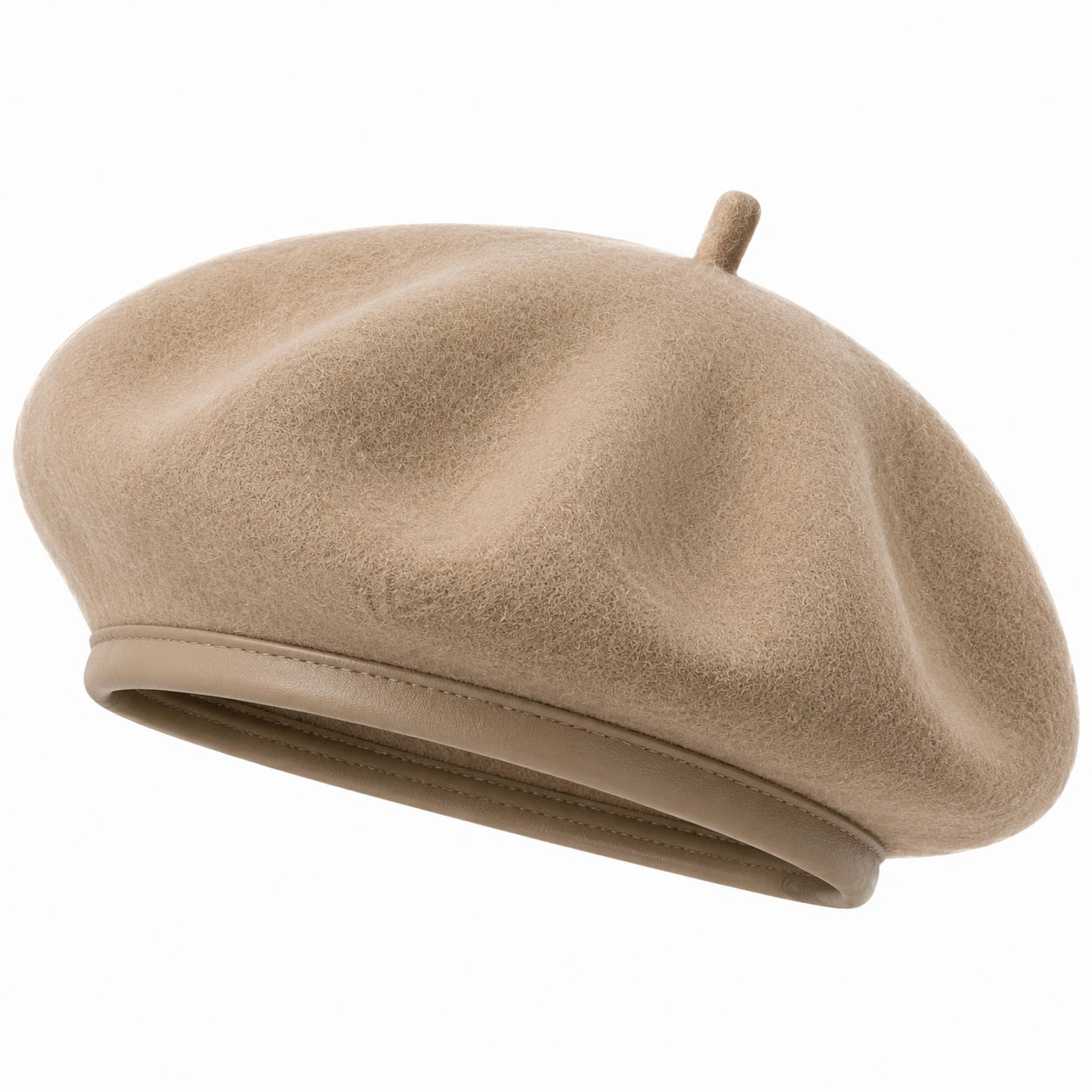 Baskenmütze Einheitsgröße Beige Textil in klassischem Stil
