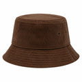 Bucket Hat Einheitsgröße brauner Cordstoff mit Belüftungsösen